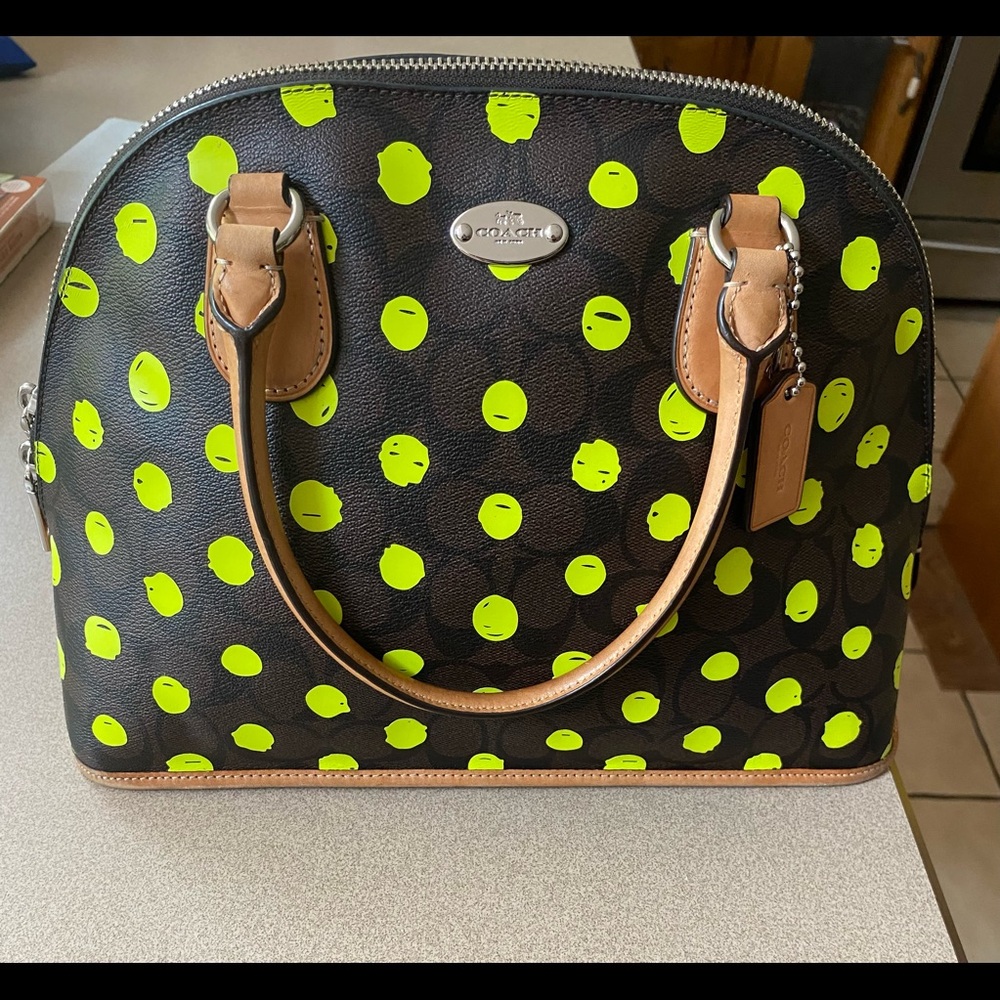 Coach Cora Neon Polka Dot Bag - Like New! - Picture 5 of 12